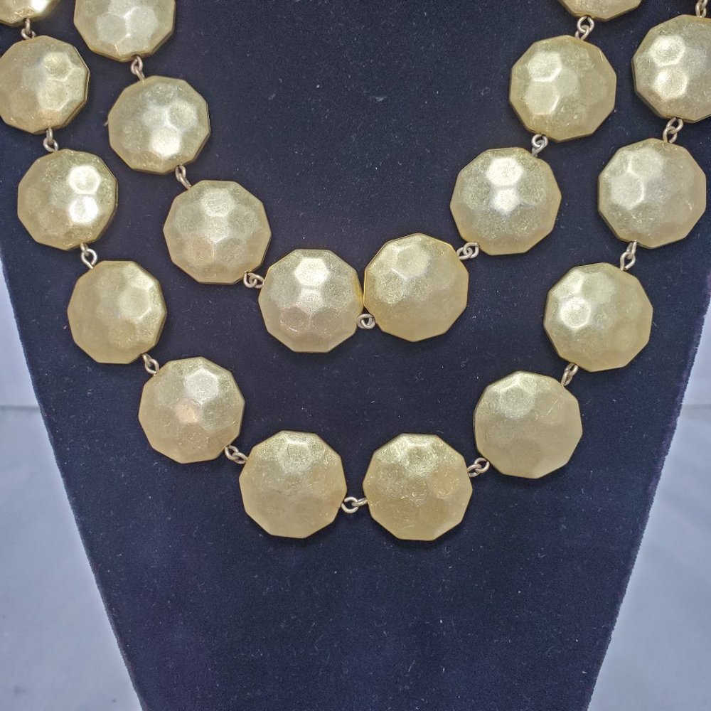 Gap double strand matt gold hammered disc necklace - Picture 7 of 7